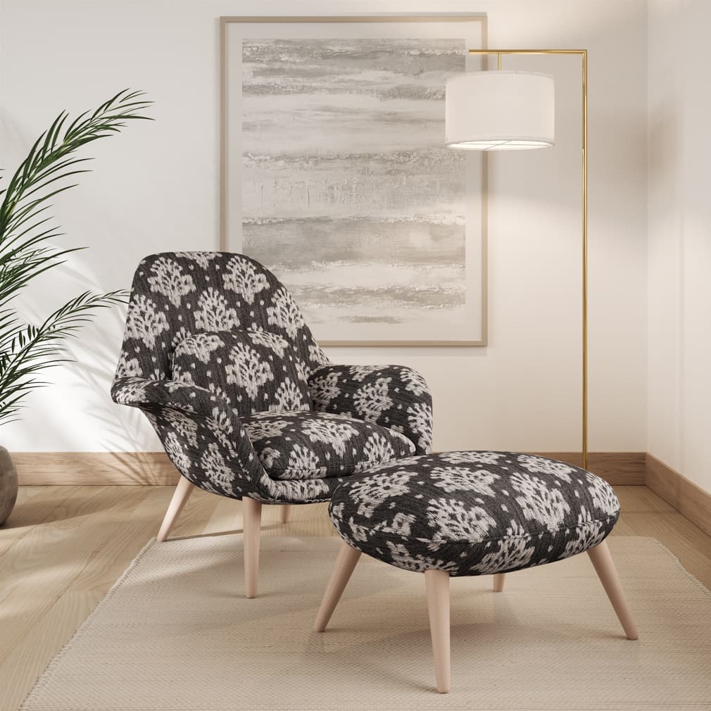 Upholstery Fabric - Grey & Silver Abstract & Geometric,Damask,Global Upholstery Fabric 54 Inches"