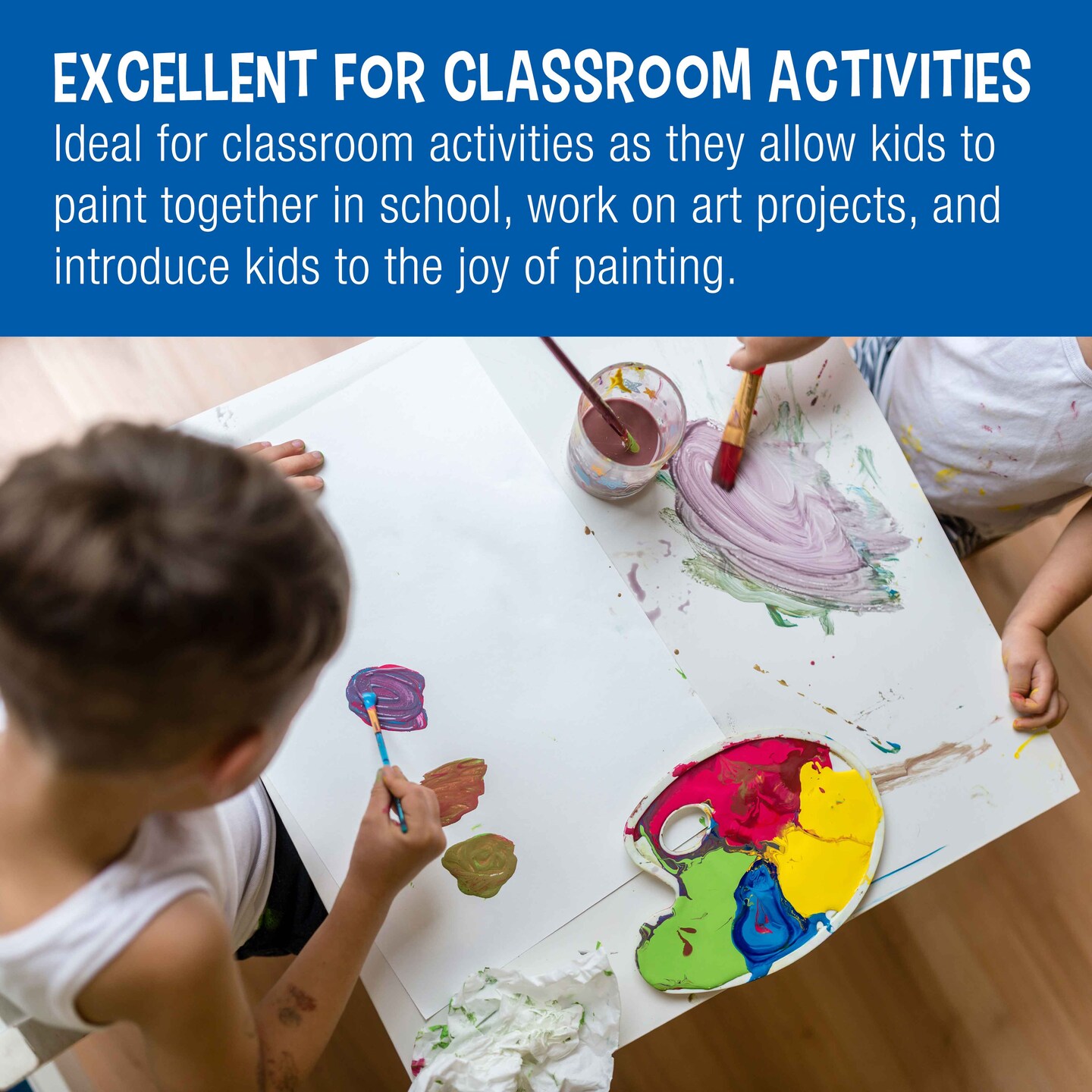 11&#x201D; x 17&#x22; Large Finger Painting Pad (2 Pack, 25 Sheets Each) - 60lb (100gsm) Acid-Free Coated Sheets, Finger Paint Paper for Painting, Drawing, Crafts, Artwork - Kids, Toddlers