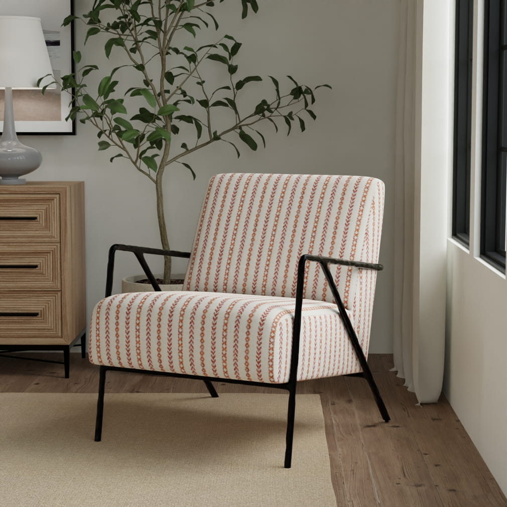 Upholstery Fabric - Coral & Peach,Orange & Rust Abstract & Geometric,Stripe Upholstery Fabric 54 Inches"