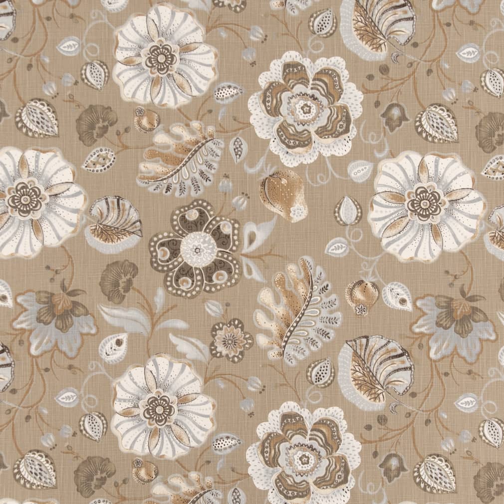 Upholstery Fabric - Beige & Taupe,Brown Floral Upholstery Fabric 54 Inches"