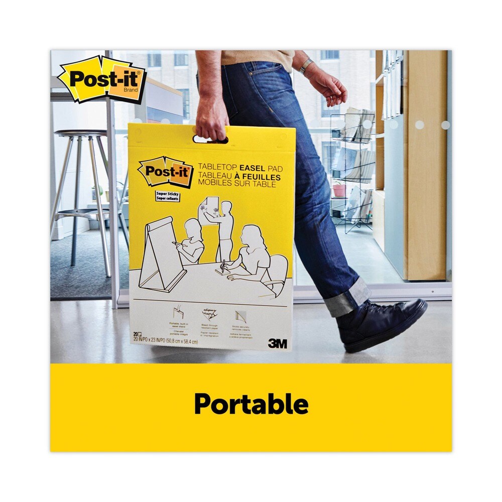 Post-it Easel Pads Super Sticky 20 in. x 23 in. Unruled Original Tabletop Easel Pad with Self-Stick Sheets - White (20-Sheets/Pad)