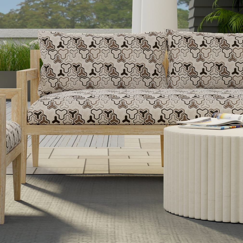 Raven - Black,Brown Abstract & Geometric Upholstery Fabric 54 Inches"