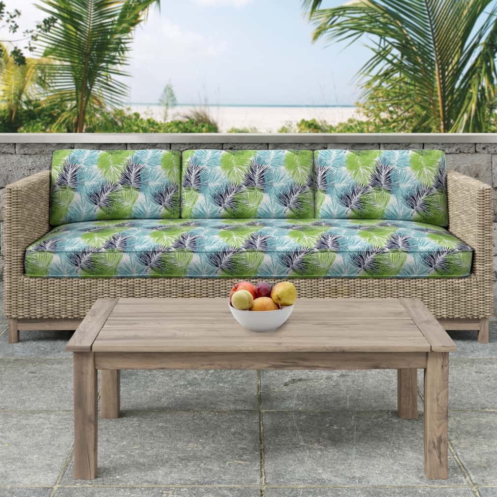 Tide - Blue,Green Leaves,Tropical & Botanical Upholstery Fabric 54 Inches"