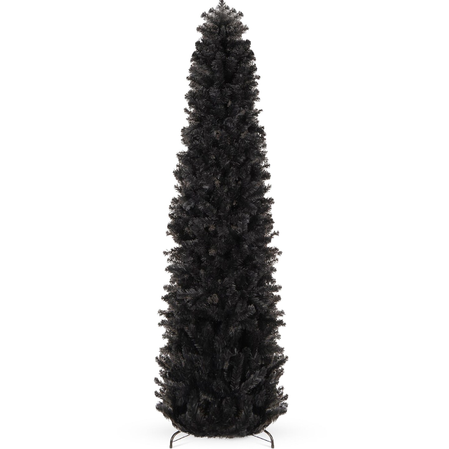 Best Choice Products Black Artificial Holiday Christmas Pencil Tree w/ Metal Base
