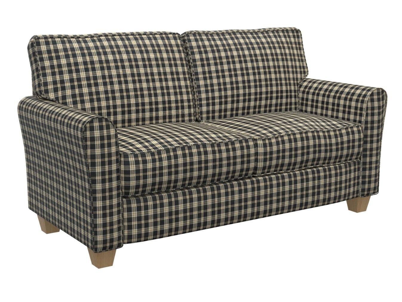 Onyx Plaid - Black Plaid Upholstery Fabric 54 Inches&#x22;