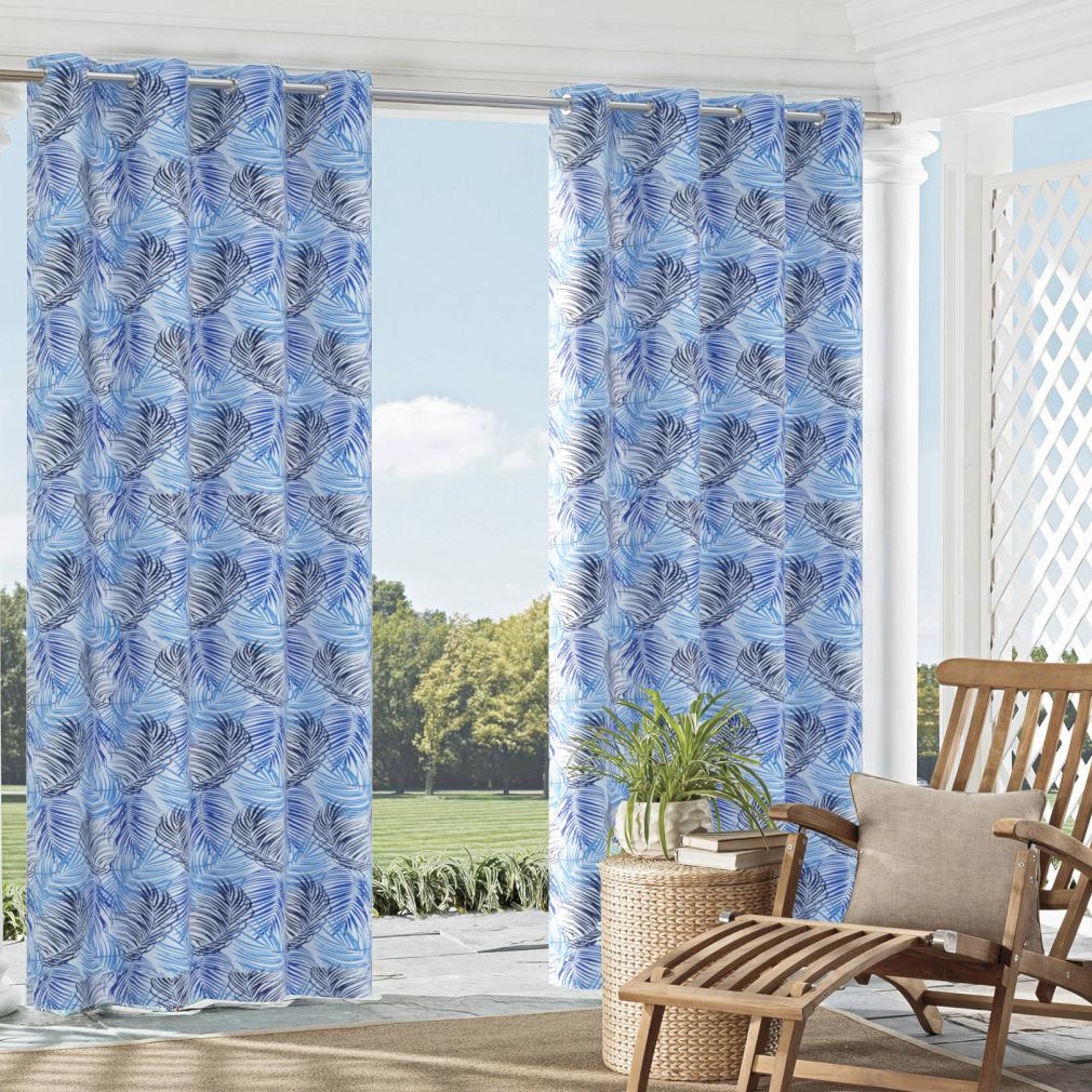 Ocean Breeze - Blue Leaves,Tropical &#x26; Botanical Upholstery Fabric 54 Inches&#x22;