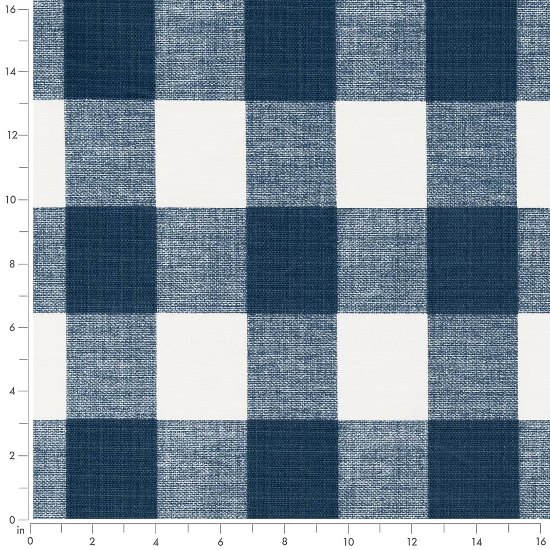 Indigo - Blue Check & Houndstooth,Plaid Upholstery Fabric 54 Inches"