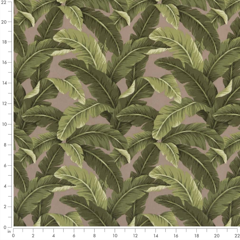 Fawn - Green,Grey & Silver Leaves,Tropical & Botanical Upholstery Fabric 54 Inches"