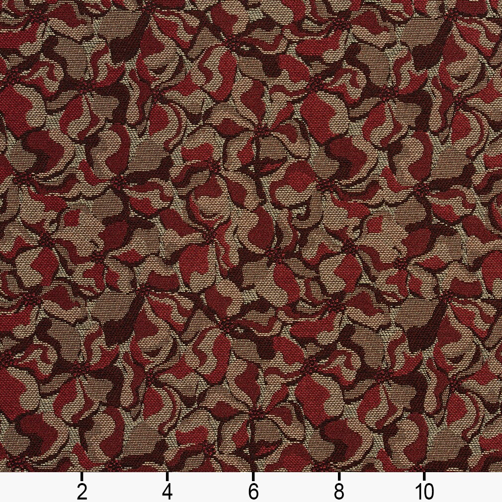 Wine - Red & Burgundy Abstract & Geometric,Floral Upholstery Fabric 54 Inches"