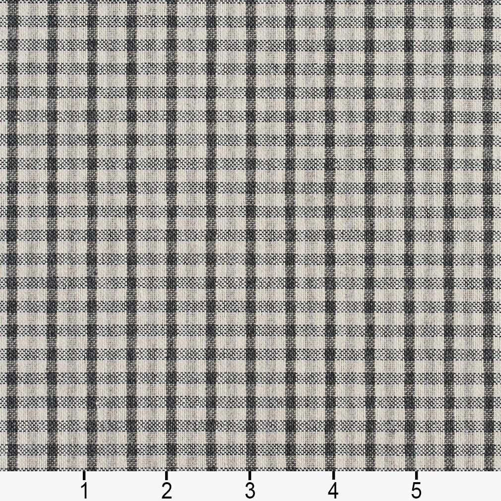 Sterling Check - Grey & Silver Check & Houndstooth,Small Scale Upholstery Fabric 54 Inches"