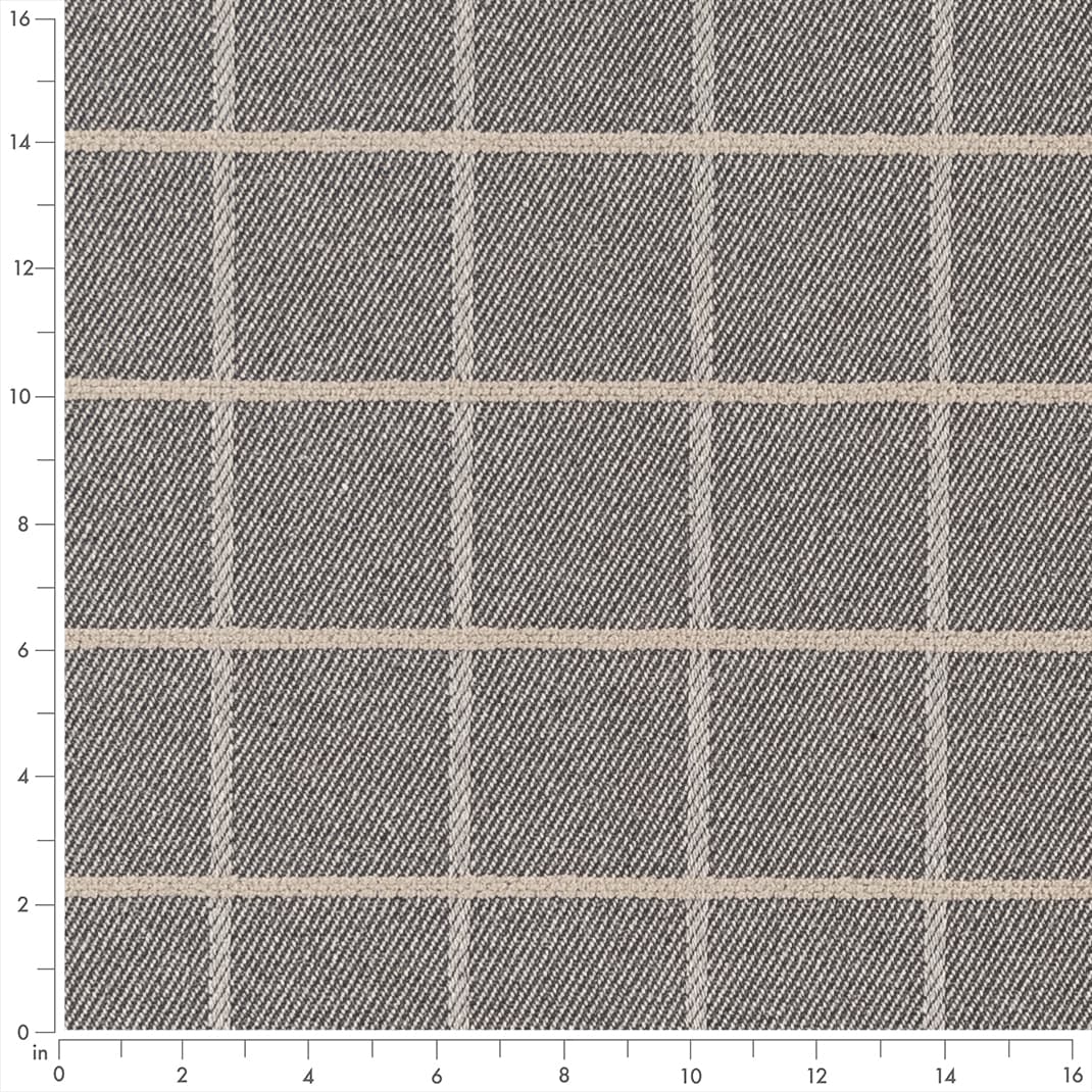 Upholstery Fabric - Grey & Silver Plaid Upholstery Fabric 54 Inches"