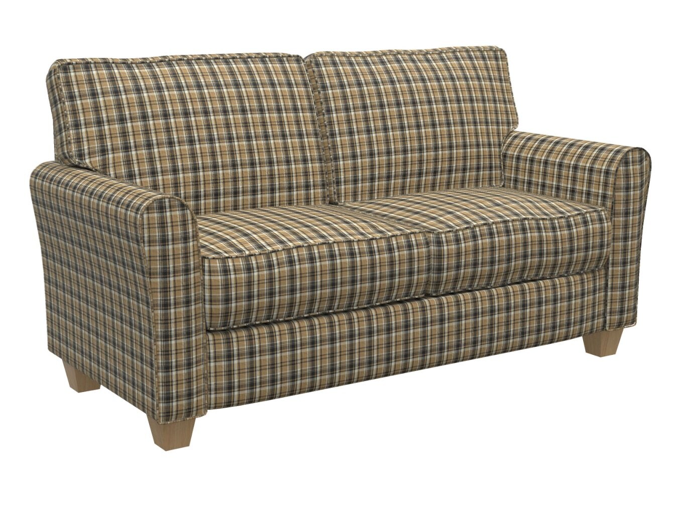 Onyx Tartan - Black,Brown Plaid Upholstery Fabric 54 Inches&#x22;