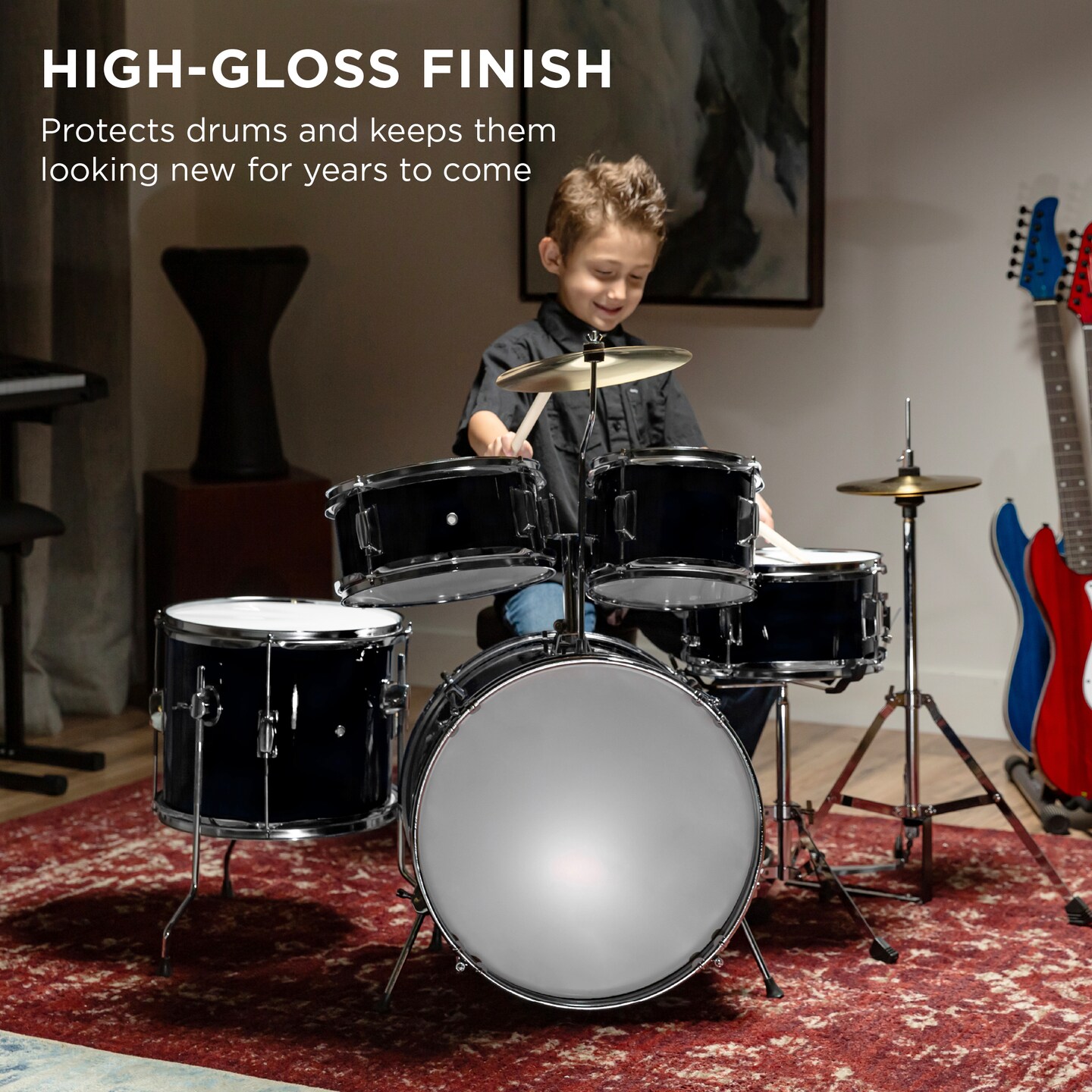 Best Choice Products 5-Piece Kids Beginner Junior Size Drum Set