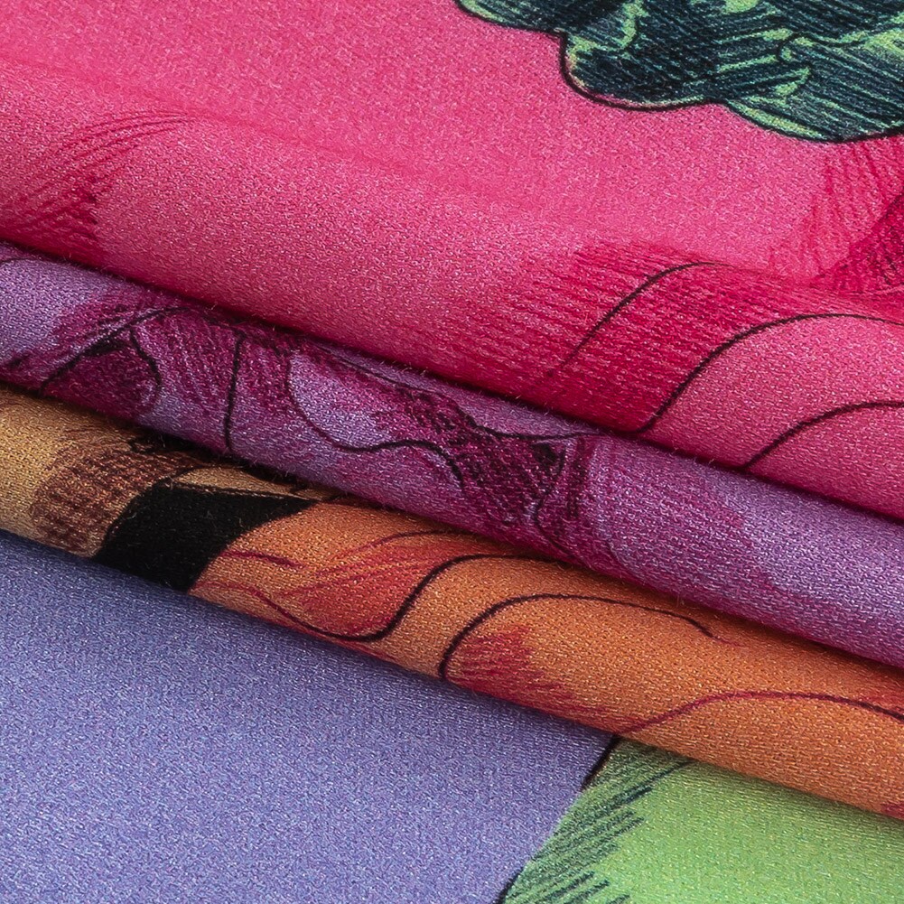 1 Yard Rainbow Roman Busts Saccharine Statuary Rayon Challis Fabric