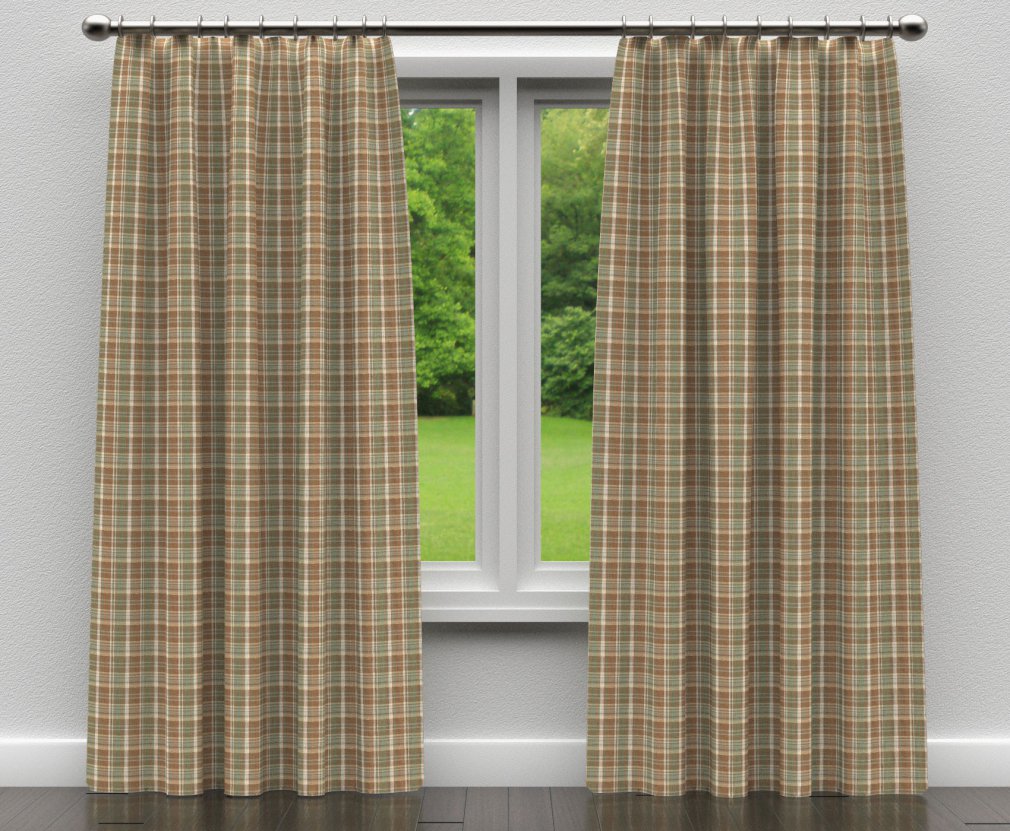 Juniper Plaid - Brown,Green Plaid Upholstery Fabric 54 Inches&#x22;