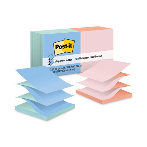 3M 3 in. x 3 in. Original Alternating-Color Pop-up Refill Value Pack - Beachside Cafe Collection (12/Pack)