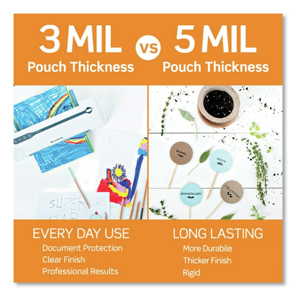 Scotch 9 in. x 11.5 in. 3 mil Laminating Pouches - Gloss Clear (20/Pack)