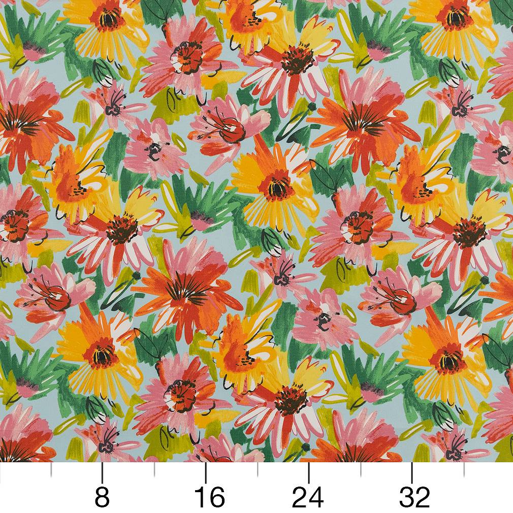 Malibu - Coral &#x26; Peach,Orange &#x26; Rust,Pink Floral,Tropical &#x26; Botanical Upholstery Fabric 54 Inches&#x22;