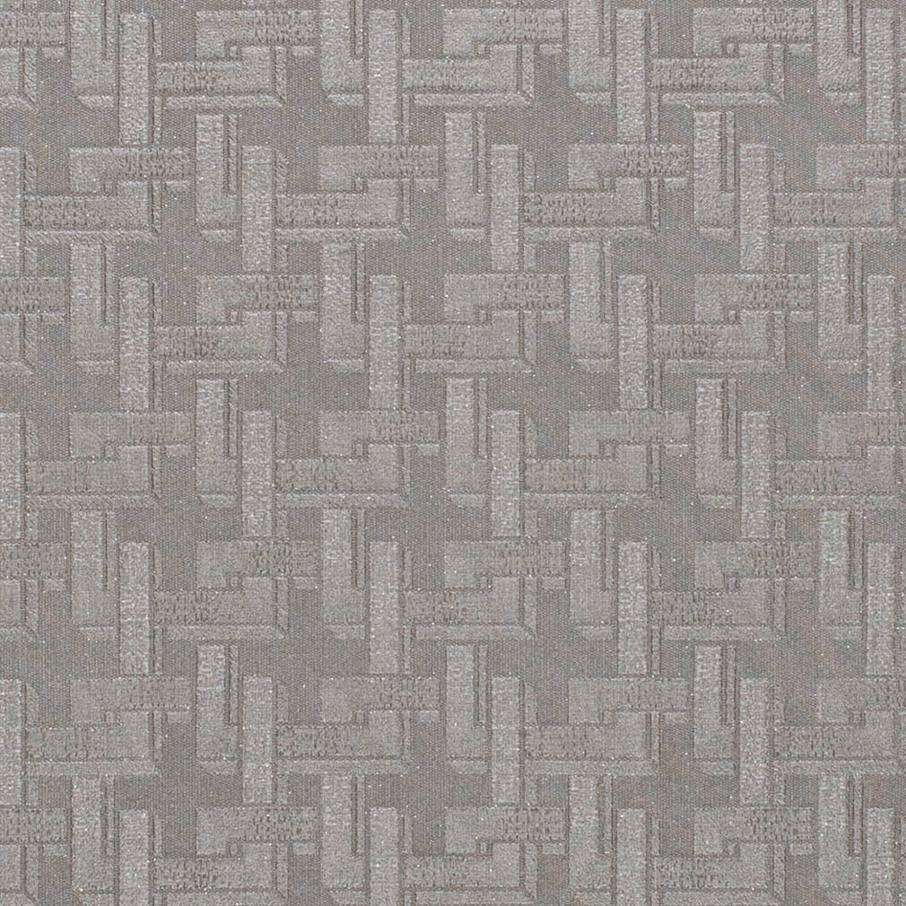 Sterling - Grey Silver Abstract Geometric Upholstery Fabric 54 Inches"