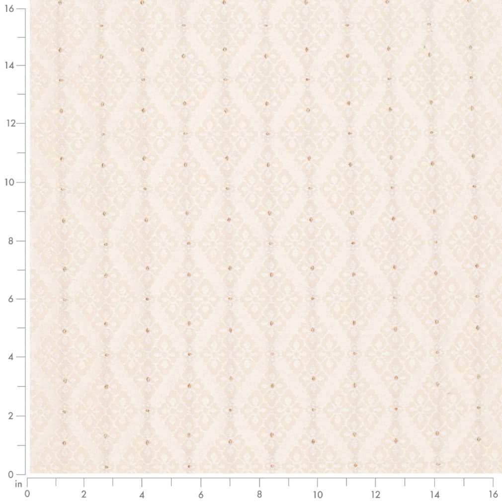 Ivory Lily - White & Ivory Diamonds Upholstery Fabric 54 Inches"