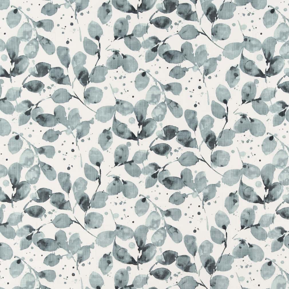 Upholstery Fabric - Aqua &#x26; Teal,Blue Leaves Upholstery Fabric 54 Inches&#x22;