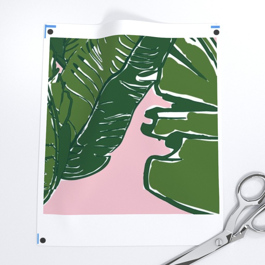Tropical Preppy Palm Leaves Chinoiserie Banana Leaf Botanical Custom Removable Wallpaper by Spoonflower Peel & Stick Wallpaper 2FT Wide