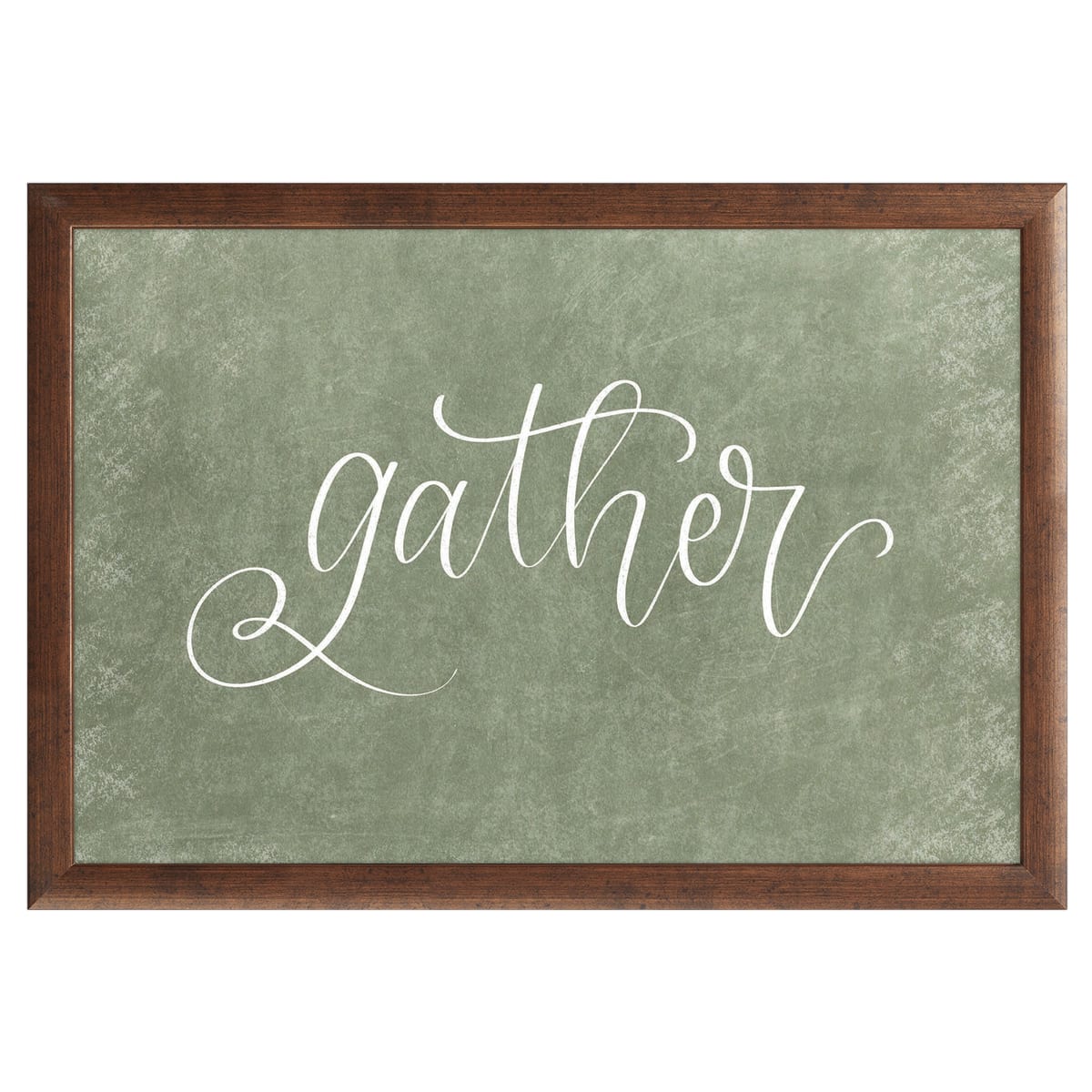 12" x 16" Gather Framed Wall Art, Contemporary Inspirational Home Décor, Glass Facing and Hanging Hardware Included