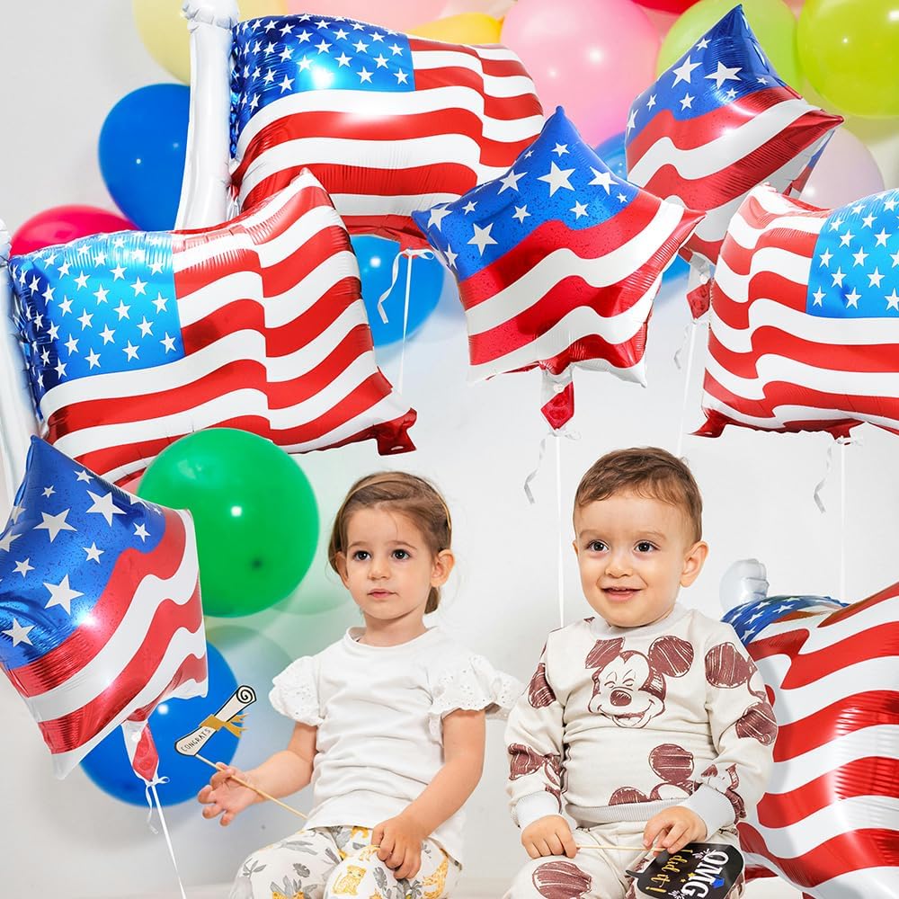 Latex Balloons Jumbo 3D Eagle & American Flag Foil Balloons – Red, White & Blue Patriotic Balloons for 4th of July, Independence Day, Veterans Day & Party Decorations