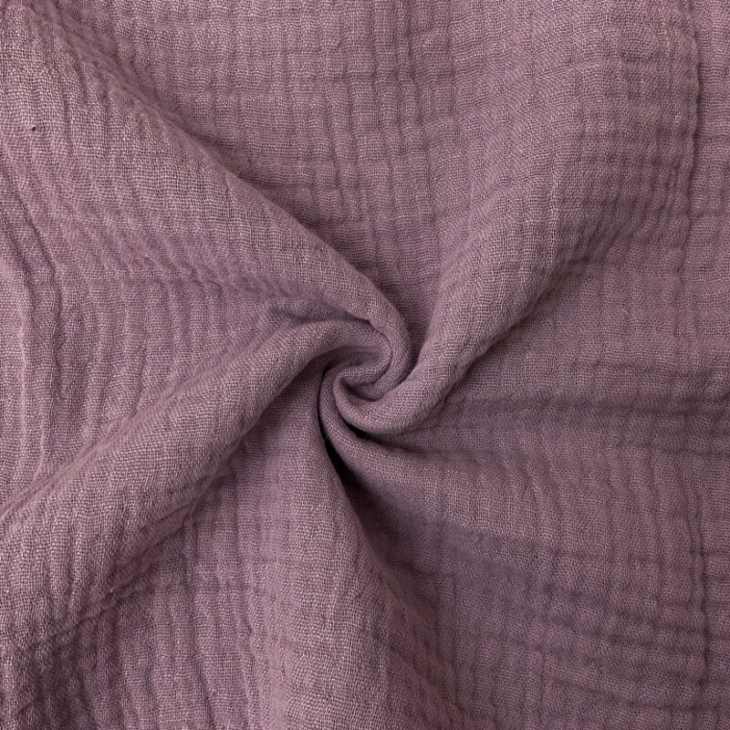 Lavender Purple Cotton Solid Double Gauze Woven Fabric By the Yard