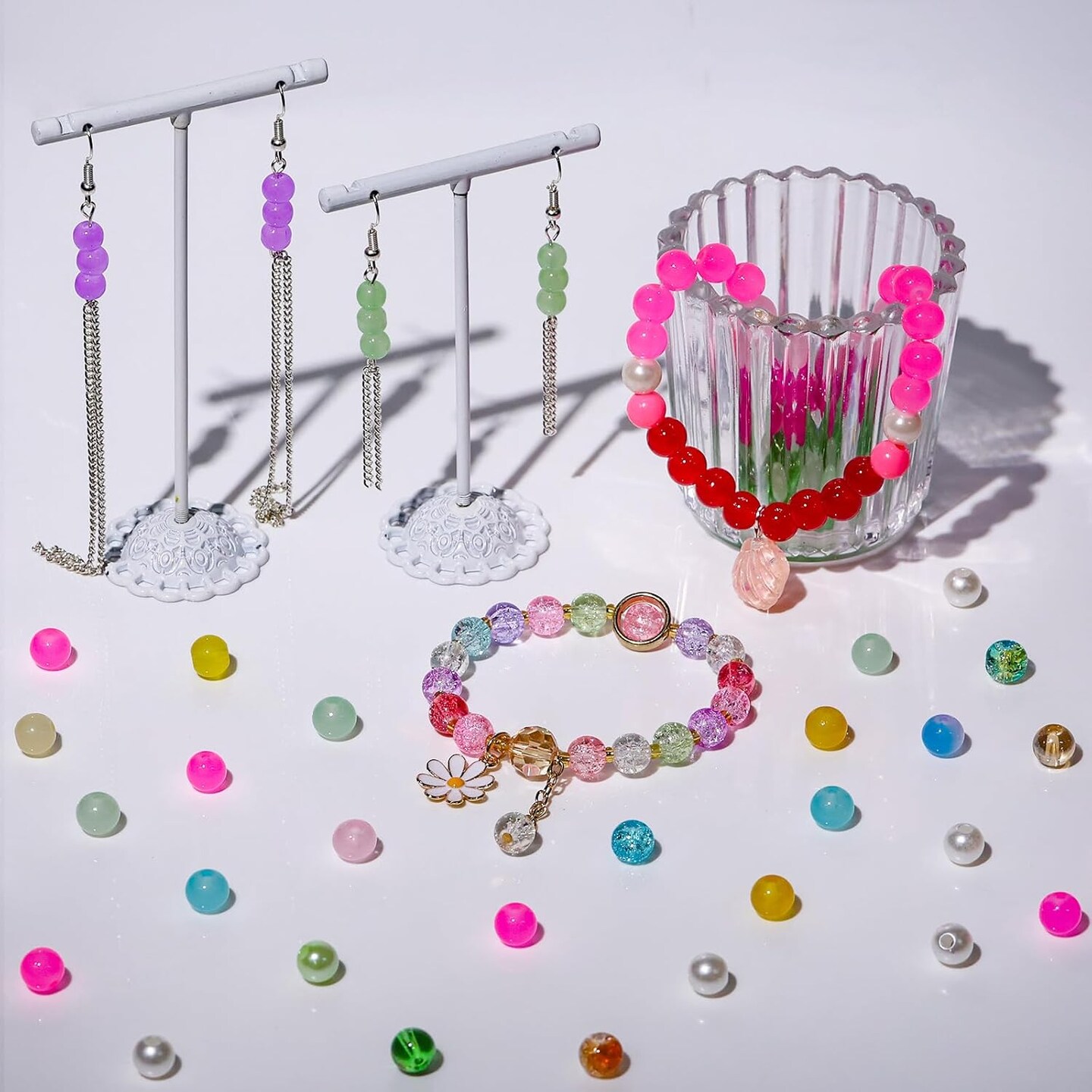 7200PCS 6mm Glass Beads Bracelet Making Kit – 144 Assorted Colors Crystal Beads for DIY Jewelry, Bracelets, Necklaces & Crafts | Friendship Gifts for Family & Friends