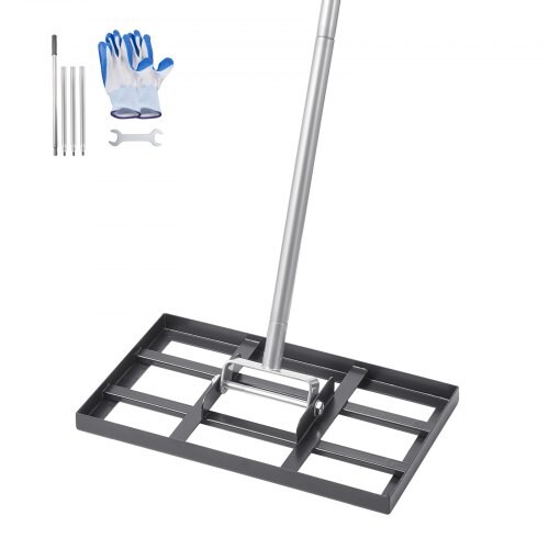 Lawn Leveling Tool 78" Handle, 17x10" Plate, Effort-Saving Adjustable Rake