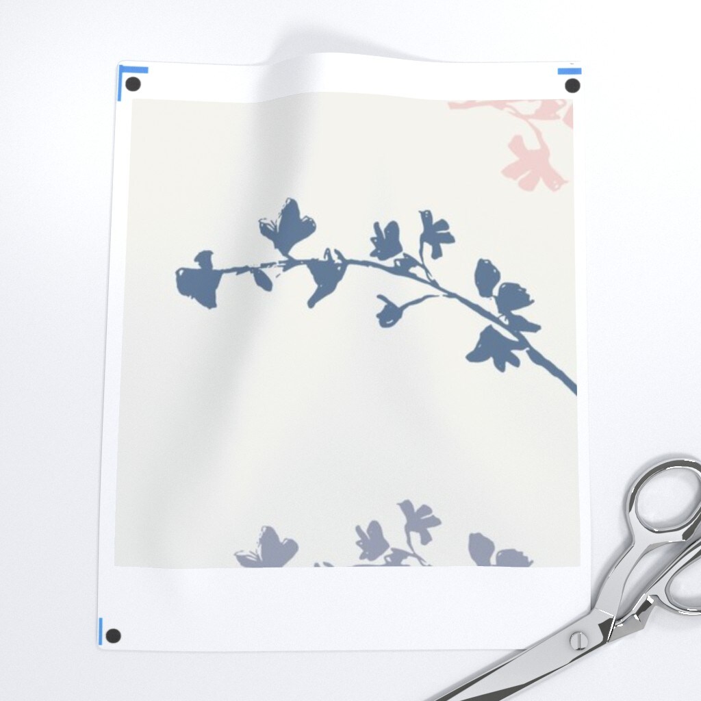 Sketched Botanicals Muted Lilac Blue Pink Ivory Garden Hand Drawn Custom Removable Wallpaper by Spoonflower Peel & Stick Wallpaper 2FT Wide