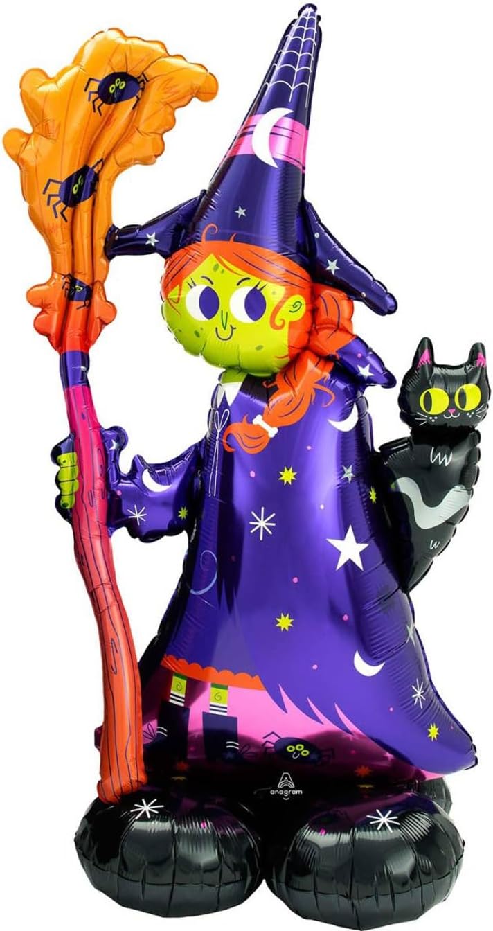 4241811 Scary Witch Airloonz Foil Mylar Party Balloon, 55", Multicolor, Pack of 1