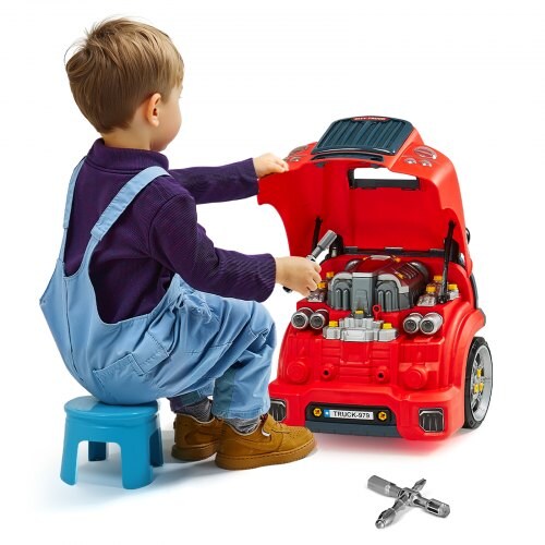 Mechanic Car Engine Toy for Kids 60 PCS, Repair Workshop Play Set