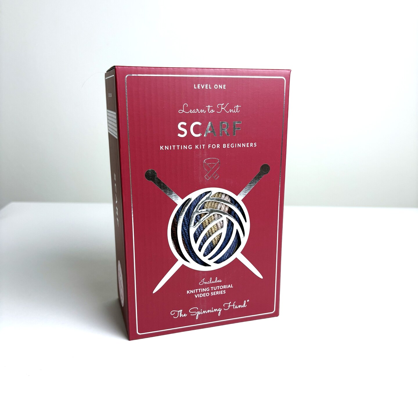 Learn to Knit Scarf Kit with Yarn, Needles & Step-by-Step Video Tutorials (Timber)