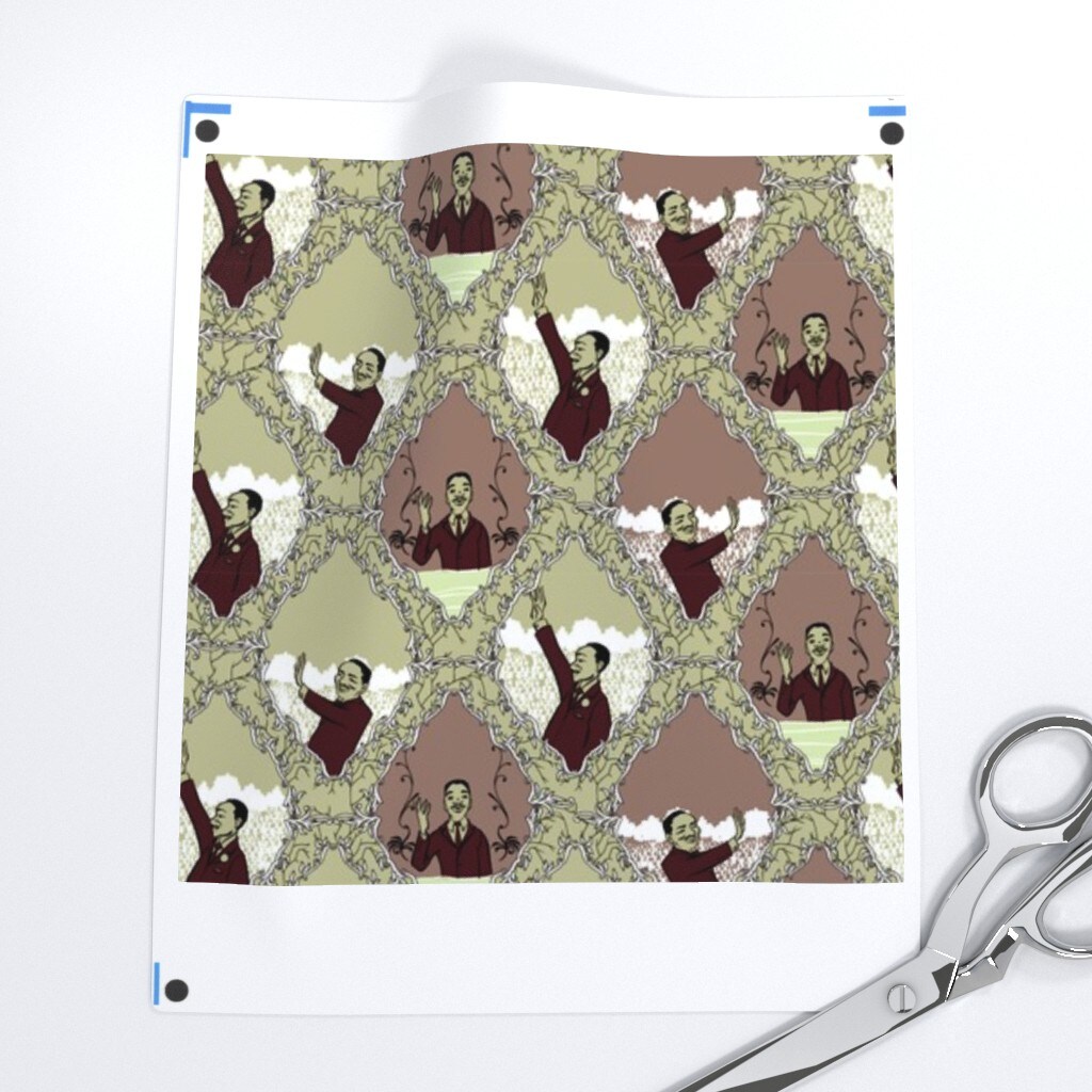 Vintage Toile Civil Rights Speech History March Washington Equality Dream Lattice Small Scale Custom Printed Fabric by Spoonflower Various Fabrics by the Yard or Fat Quarter