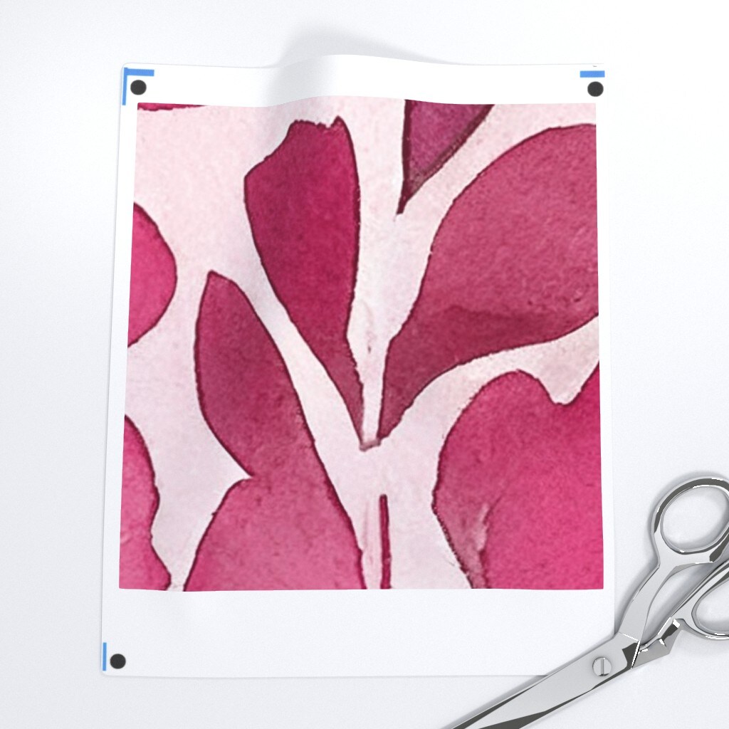 Watercolor Magenta Pink Nature Botanical Flowers Custom Removable Wallpaper by Spoonflower Peel & Stick Wallpaper 2FT Wide