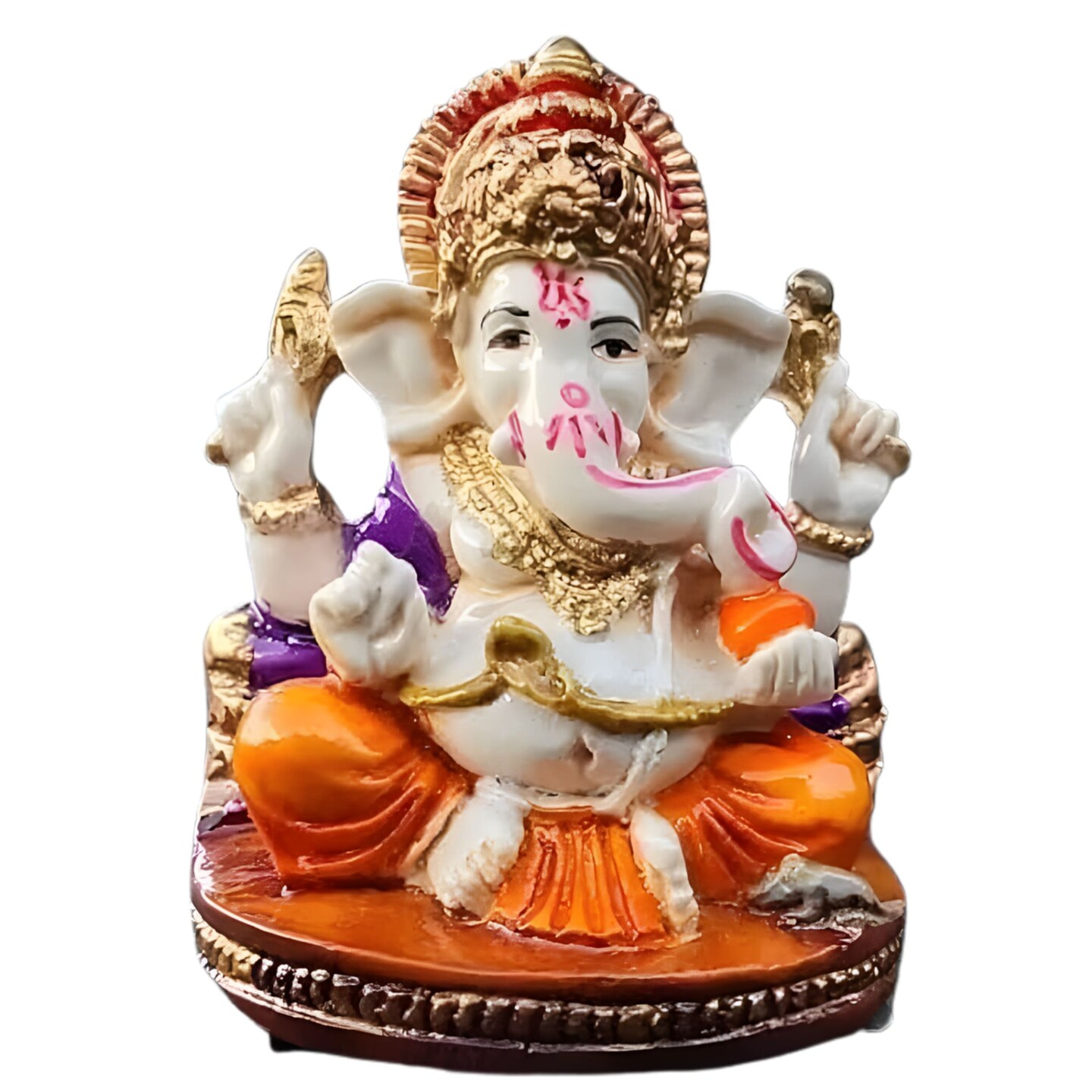 Acrylic Ganesh Statue 2.25 Inch Hindu Lord Ganesha Mini Idol Statue for Home Office Car Dashboard India God Figurine Temple Pooja Room Diwali Navrathri Wedding Gift (1 Pc)