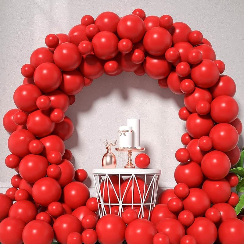 Red Balloons 50pcs 12 Inch Matte Red Latex Party Balloons for Valentines Day Casino Theme Wedding Birthday Patriotic Party Decorations