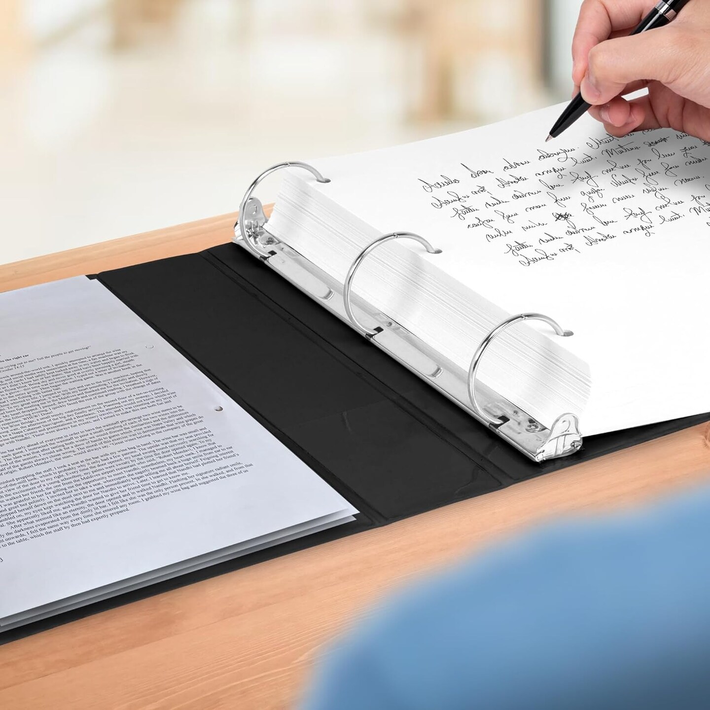 Black View Binder 0.5 Inch – 3 Ring Binder with Interior Pockets for School, Office, Classroom & Project Organization