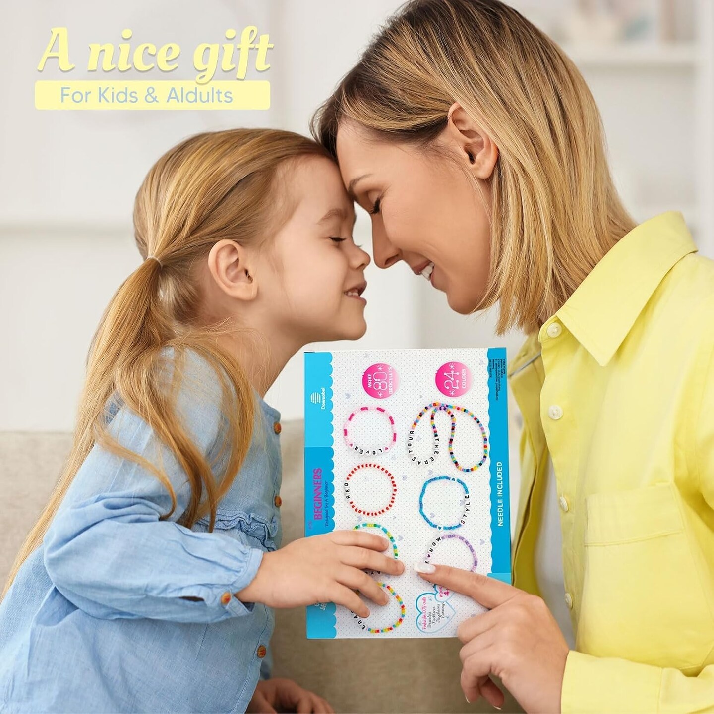 24-Color Friendship Bracelet Kit – 10,000 Pcs 3mm Glass Seed Beads with Alphabet Beads, Needles & Elastic Cord for DIY Jewelry Making