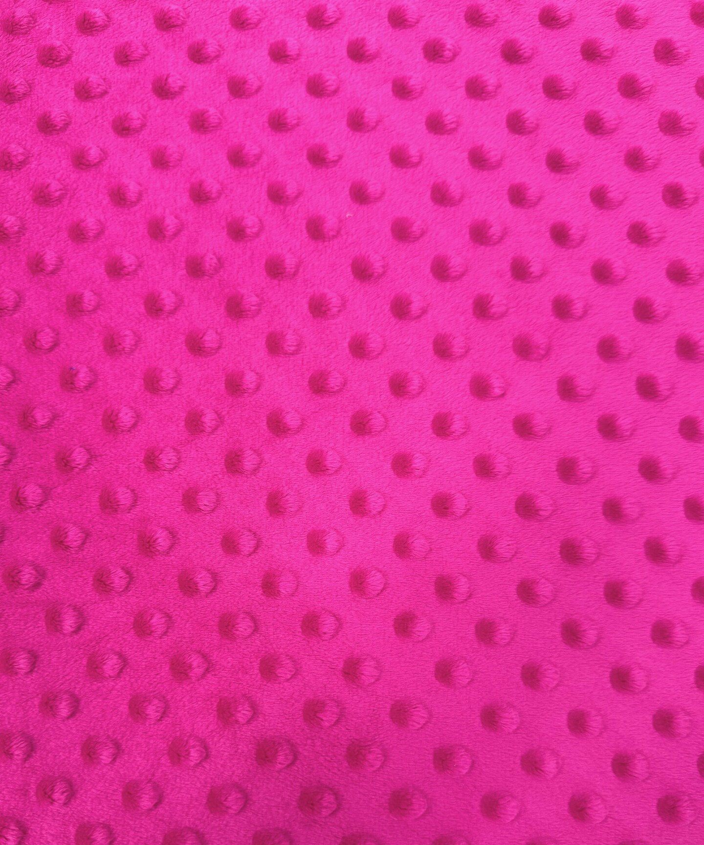 Fuchsia Minky Dot Fabric by the Yard, 60" Wide Ultra-Soft Plush Minky Fabric for Baby Blankets, Nursery Decor, Plush Toys & Sewing