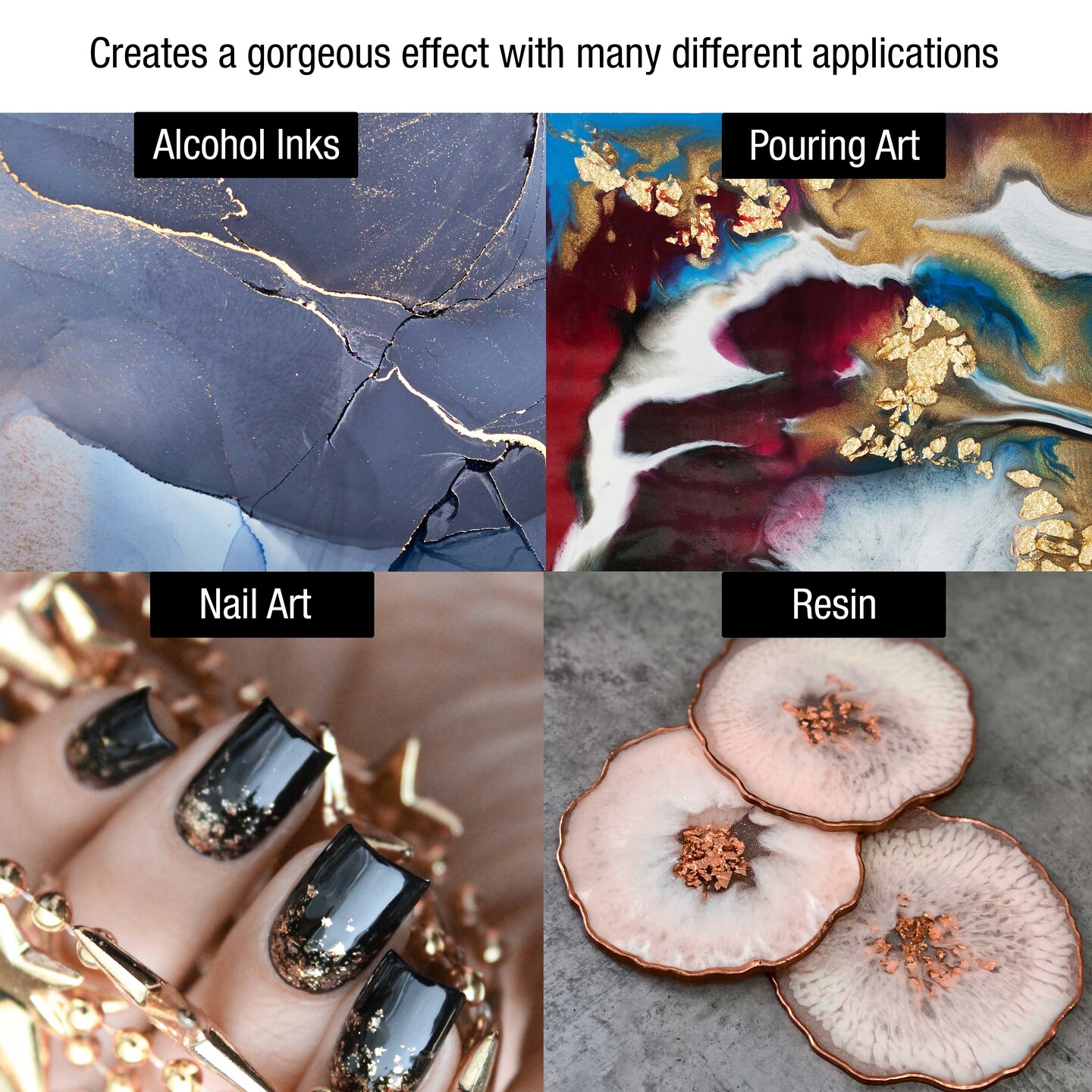 Metallic Foil Schabin Gilding Flakes, Imitation Copper 10 Gram Bottle - Metal Leaf Foil Flakes for Resin, Nails, Crafts, Painting, Jewelry, Slime, Arts and Crafts