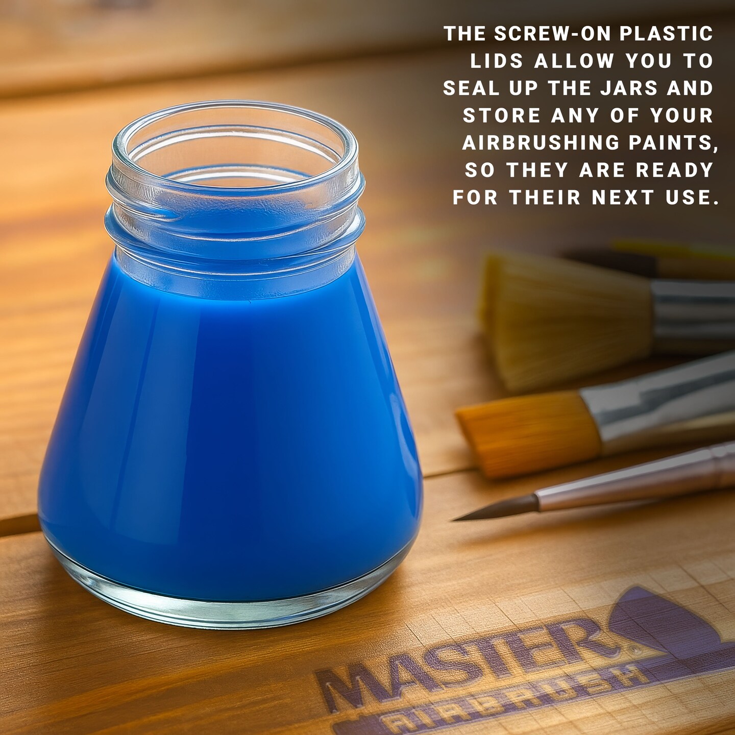 (Pack of 10) TB-010 Empty 2.7-Ounce (80cc) Glass Jar Bottles with 30 Degree­ Down Angle Adaptor Lid Assembly - Fits Dual-Action Siphon Feed Airbrushes