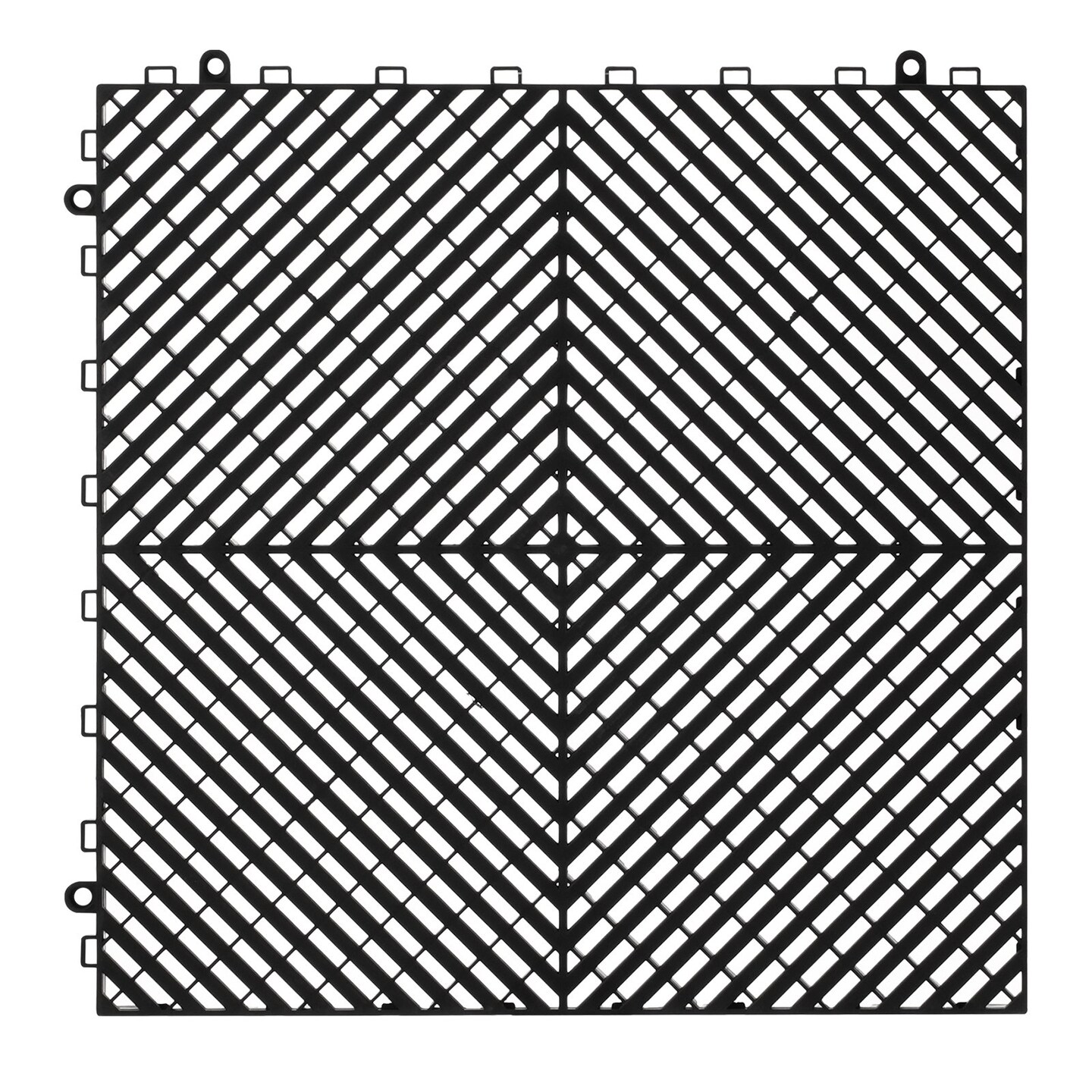 24 Piece Modular Interlocking Drainage Mat 15.7 in Garage Floor Tiles Thick Anti Slip