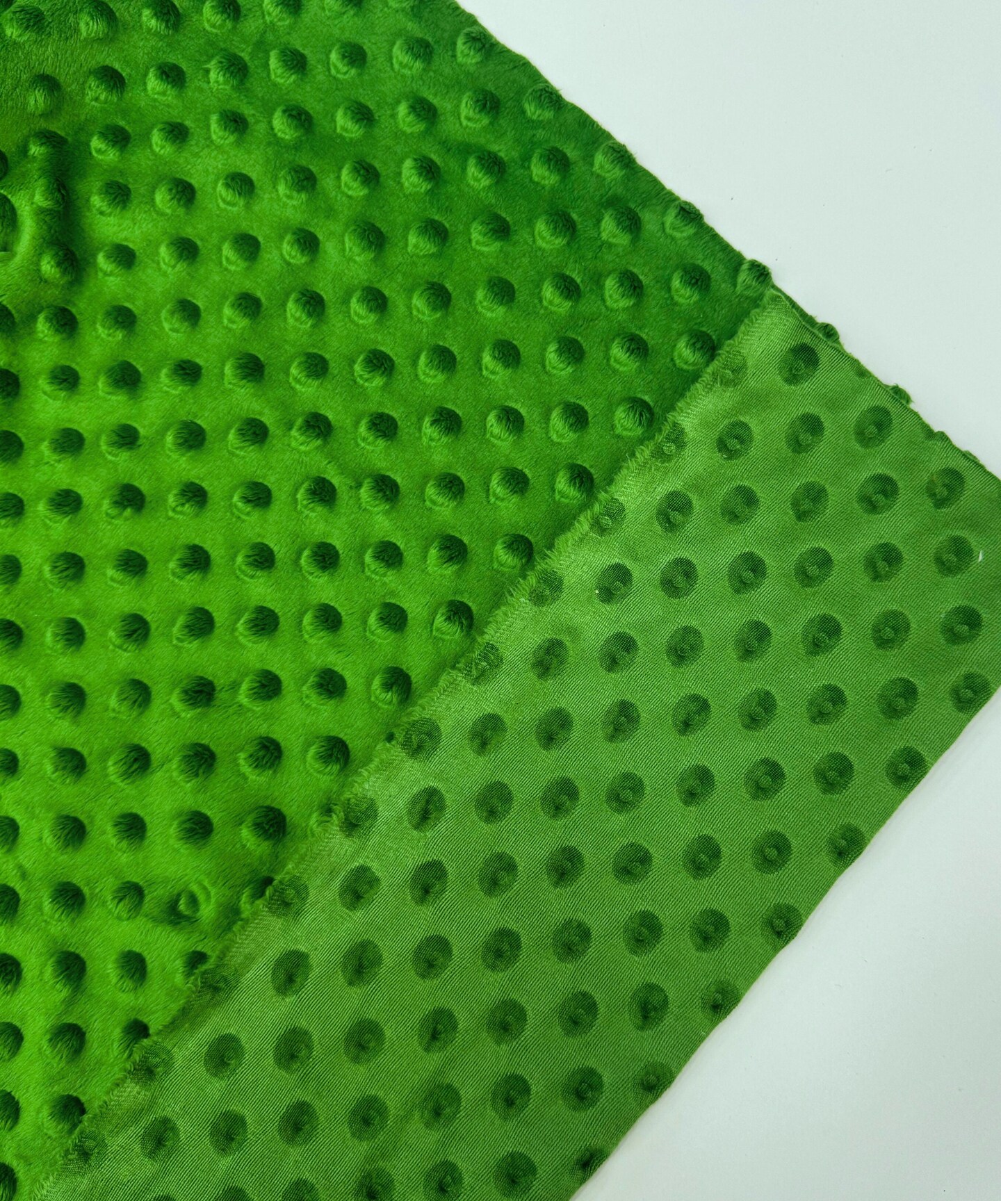 Kelly Green Minky Dot Fabric by the Yard, 60" Wide Ultra-Soft Plush Minky Fabric for Baby Blankets, Nursery Decor, Plush Toys & Sewing