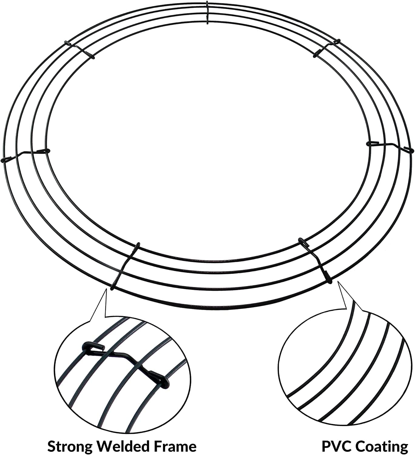 Pack of 5 Wire Wreath Frame (10 Inch) with 25 Twist Ties – Round Metal Wreath Form for Crafts and Floral Decorations on Weddings Christmas Home Party Celebration, Dark Green