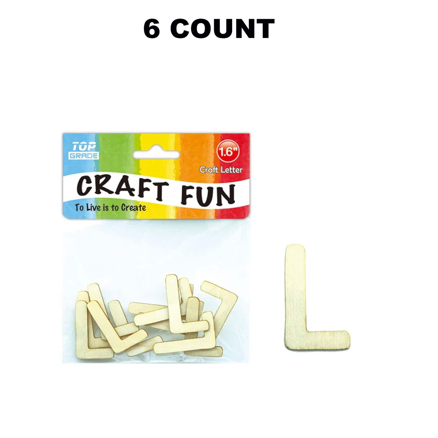 Wooden Craft Letter K 1.6 Inch 12Ct
