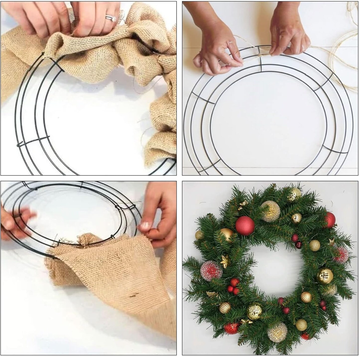 20 Pack 10 Inch Metal Wreath Frame, Dark Green Metal Floral Wreath Frame, Wire Wreath Rings for Christmas, New Year, Thanksgiving Day, Valentines, Wedding