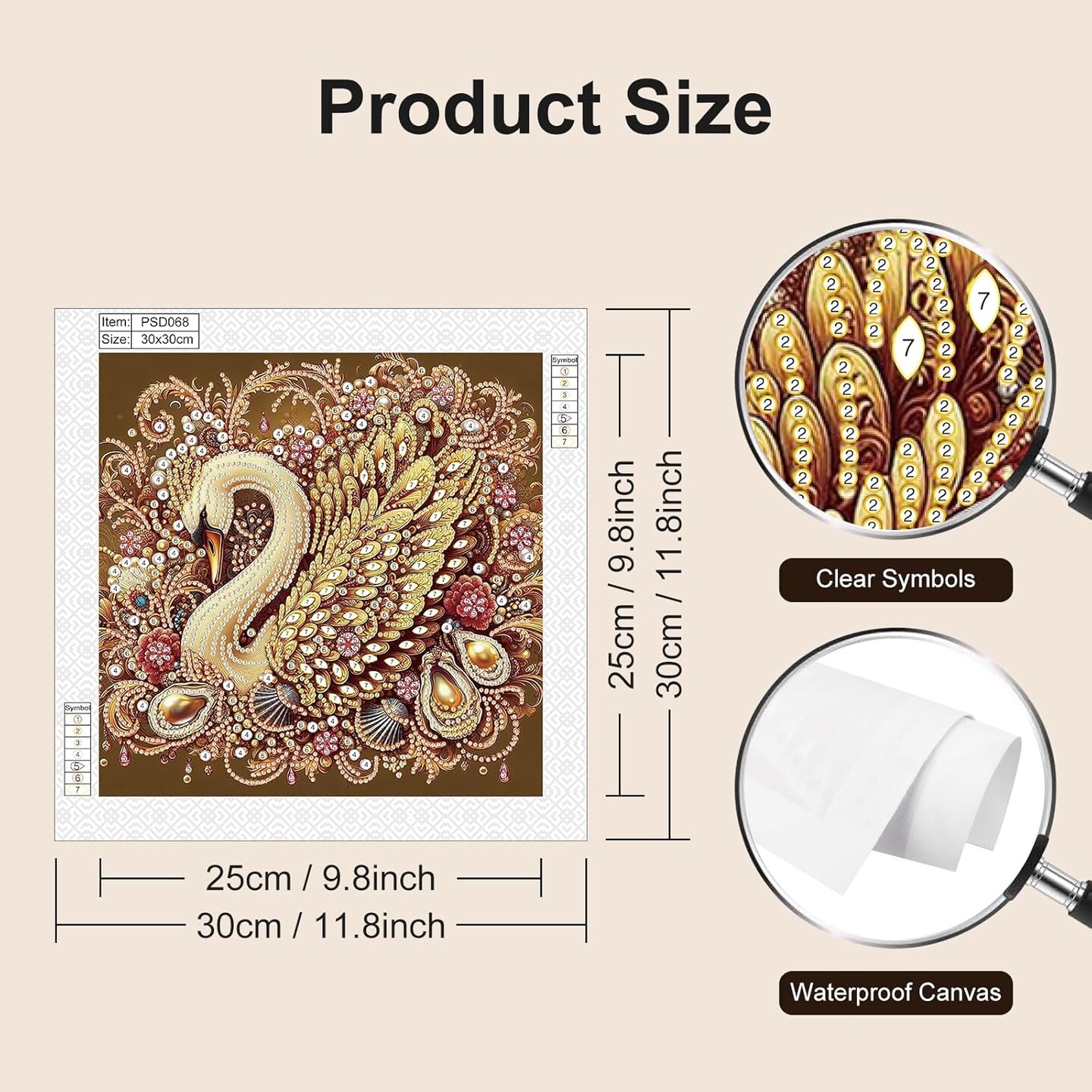 Diamond Painting Kits for Adults Swan, 5D Special Shape Diamond Art Kits for Beginners, Crystal Rhinestones Diamond Painting for Home Wall Decoration Gift 12×12inch, Animal